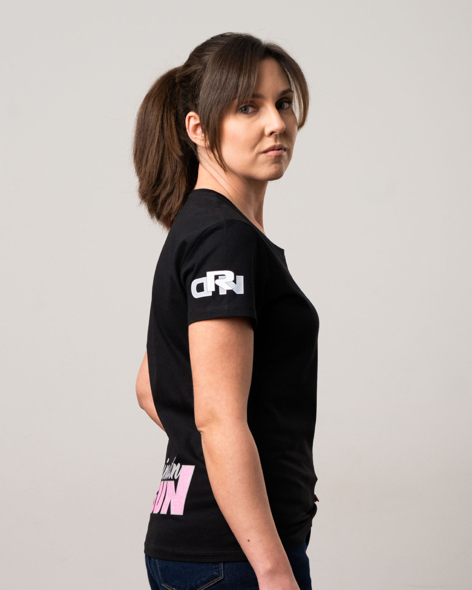 Glitter print black T-shirt