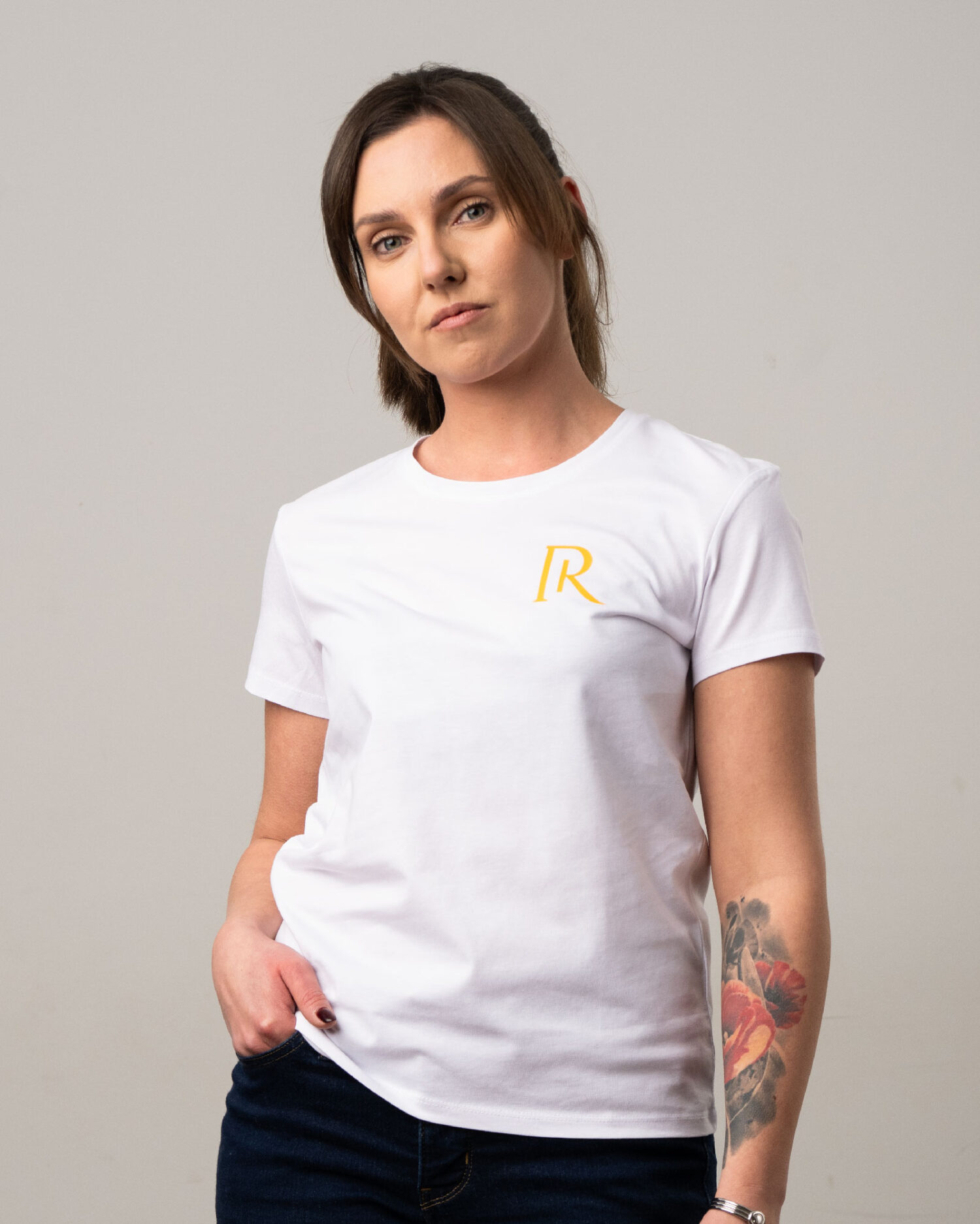 Glitter print white T-shirt